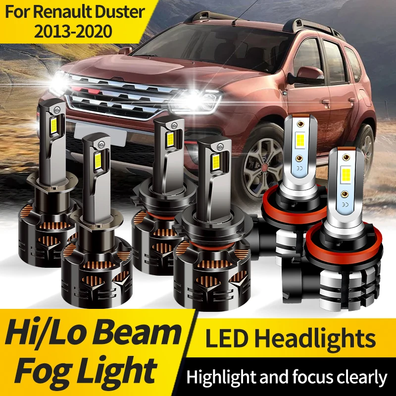 

2PCS H1 Lamps for Car Headlight H7 LED High Low Beam 6000K White 1: 1 Mini Size 12V H11 Fog Light For Renault Duster 2013-2020