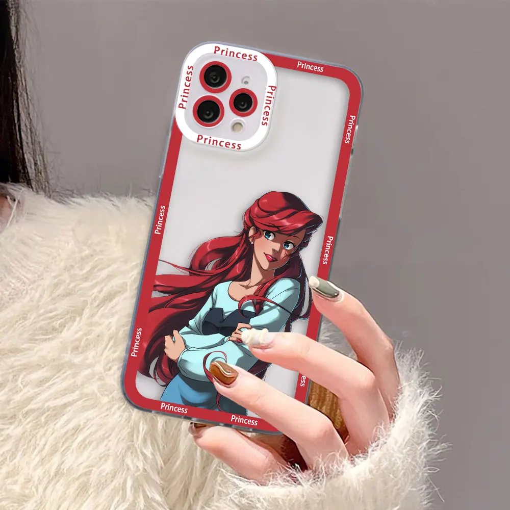 Beautiful Disney Princess Cover Clear Phone Case For Xiaomi Redmi Note 13 12 12S 11 11T 11S 10 9 10S 9S 9T 8 Pro Max Plus Case