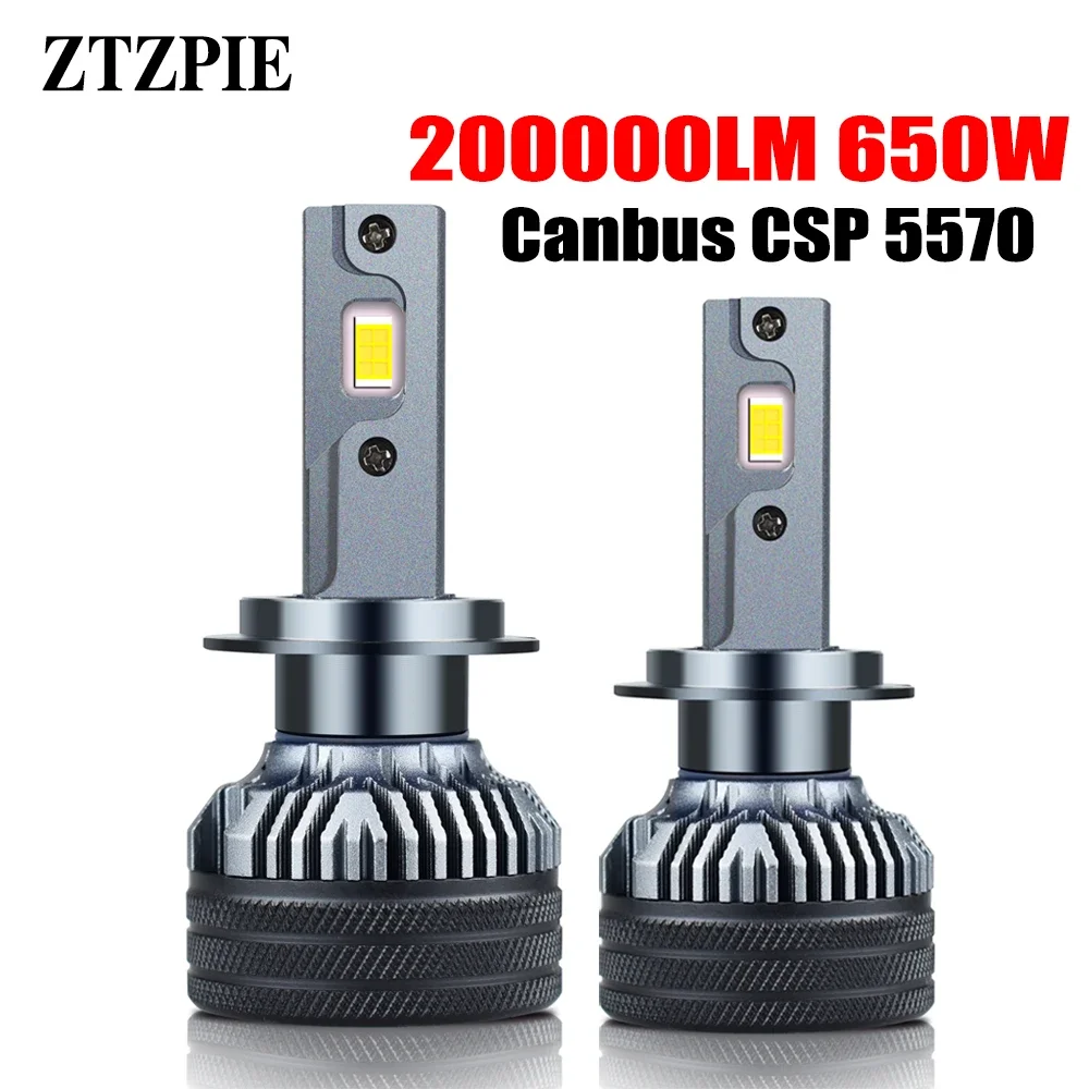 ZTZPIE 200000lm Powerfu 6000k bianco 9005/HB3 9006/HB4 H1 H7 H4 H11 K5C Canbus Led faro per auto CSP 5570 lampada 650W 12V