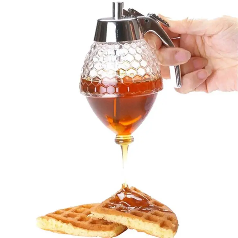 

Juice Syrup Cup Bee Drip Dispenser Kettle Kitchen Accessories Acrylic Honey Dispenser Container Squeeze Bottle Jar Drain Pot