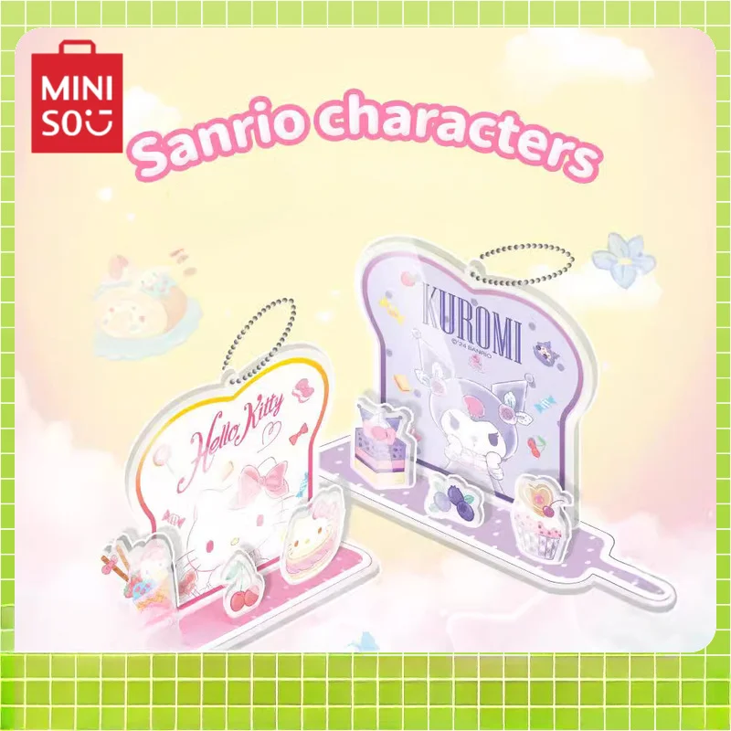 Miniso Sanrio Dessert Story Series Mini Bread Slice Ornament Cinnamoroll Kuromi Desktop Scene Cute Birthday Gift Children's Toy