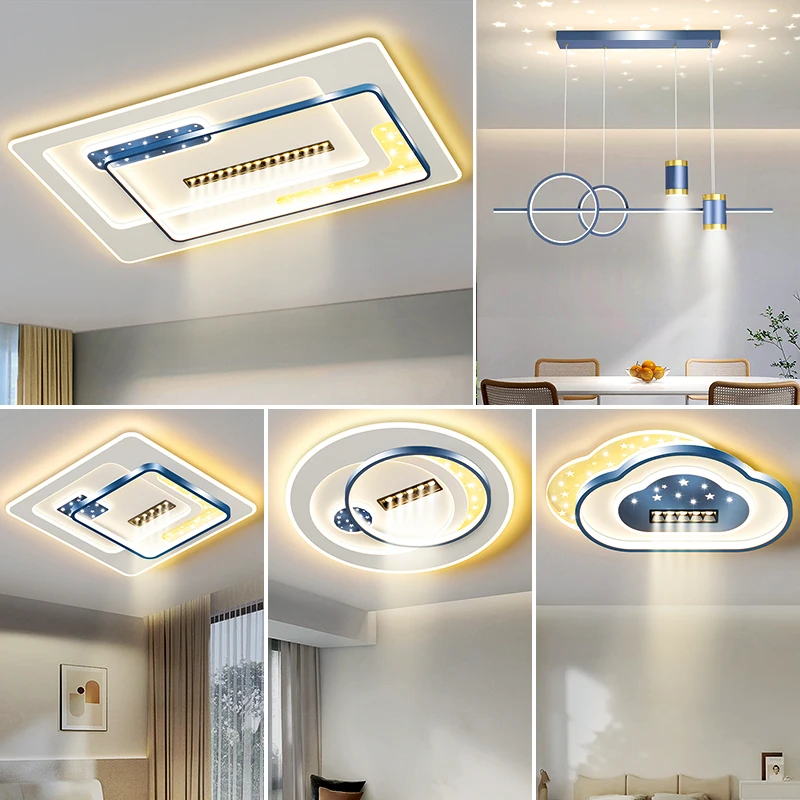 

[Full Spectrum] 2023 New Smart Living Room Ceiling Light Guangdong Zhongshan Modern Simple Whole House Lighting Combination