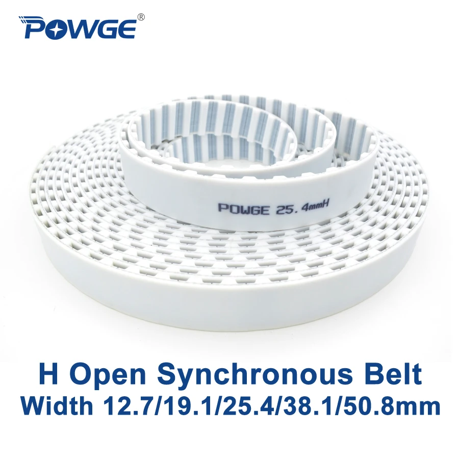

POWGE PU H Open synchronous belt Width 12.7/19.1/25.4/38.1/50.8mm Pitch 12.7mm H timing belt Polyurethane steel H belt pulley