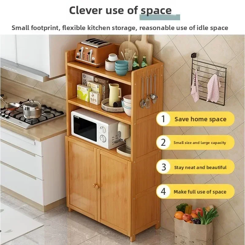 Minimalist Kitchen Shelves Floor-to-ceiling oven storage lockers Multi-layer side cabinets