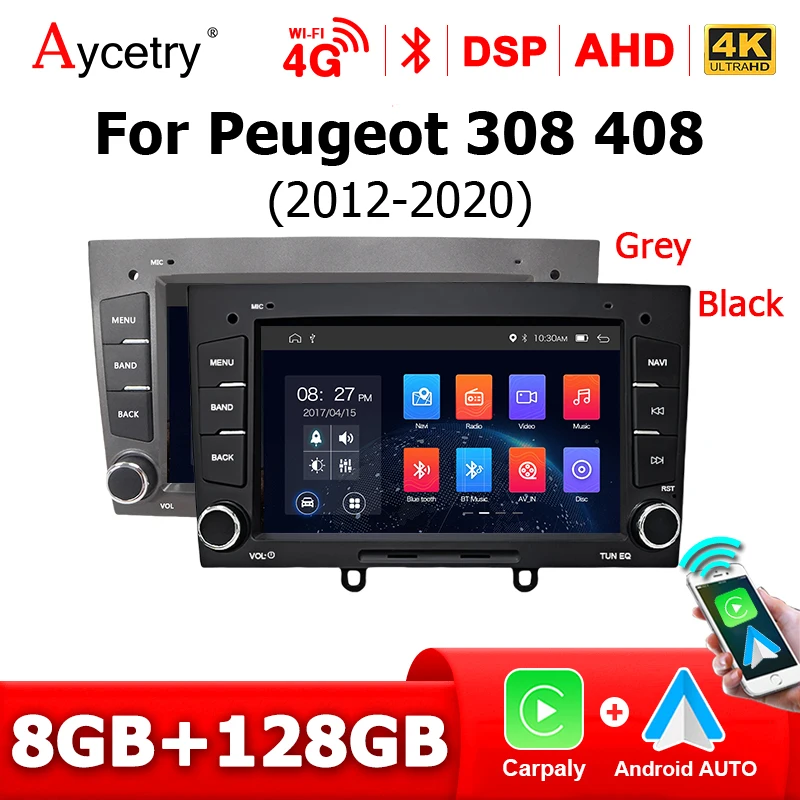 Image of Android 14 Carplay 7 ''autoradio per PEUGEOT 308 408 2012-2020 2 din autoradio lettore multimediale schermo Stereo 4G LTE cod004