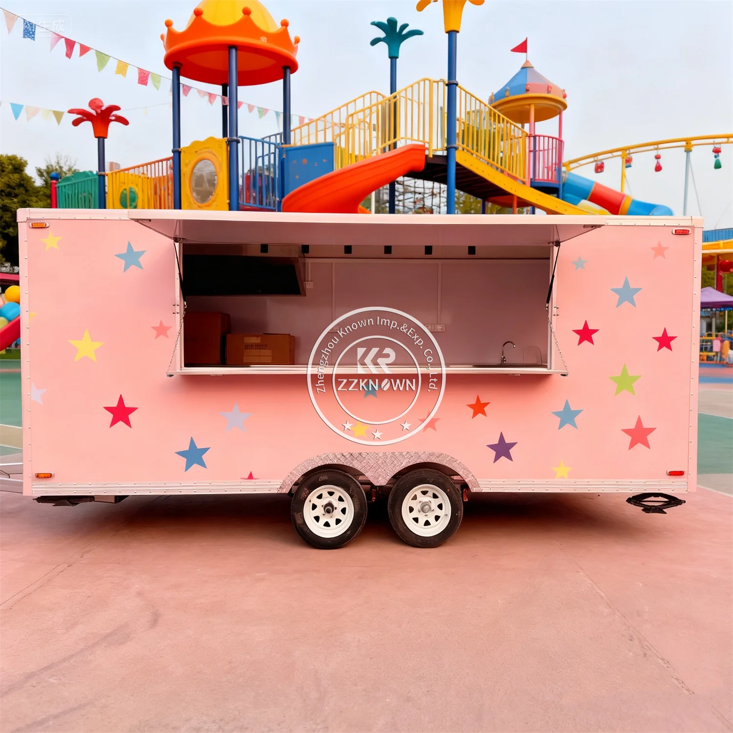 

Mobile Food Trailer Small Restaurant Ice Cream Van Cart With Wheels Pizza Truck BBQ Fast Food Truck With Full Kitchen