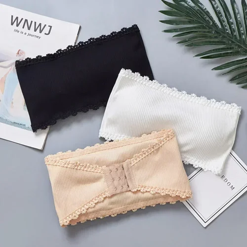 Sujetadores invisibles sin tirantes para mujer, Top de tubo Sexy con pecho envuelto de Color sólido, ropa interior femenina, hermosa camiseta sin mangas, Top corto sin costuras