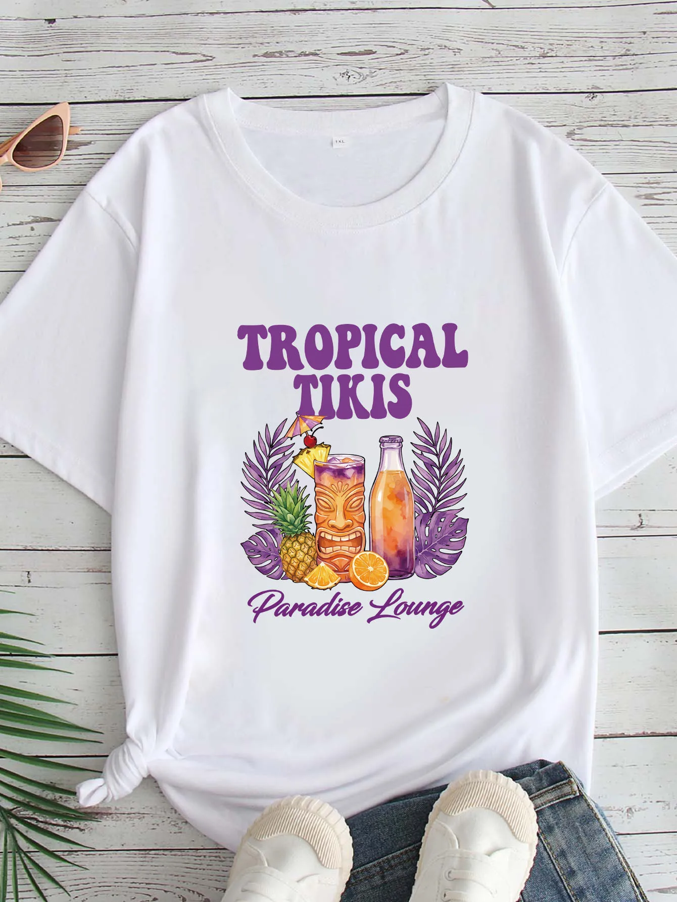 

Женская футболка большого размера с принтом, круглым вырезом и короткими рукавами, размеры 1-7XL, удобный повседневный топ в европейском стиле