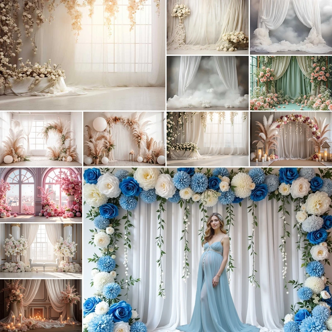 

MOON.QG Wedding Backdrops For Photography Curtains Home Arches Photo Background Shooting Props Wallpaper Photo Booth Party