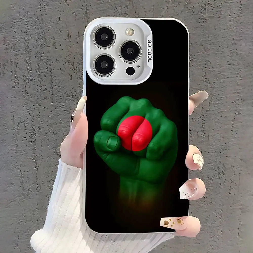 Custodia per telefono con bandiera per passaporto Bangladesh per iPhone 17,16,15,14,13,12,11,Pro,XS,Max,Plus,Mini,SE Cover antiurto opaca bianca caramella