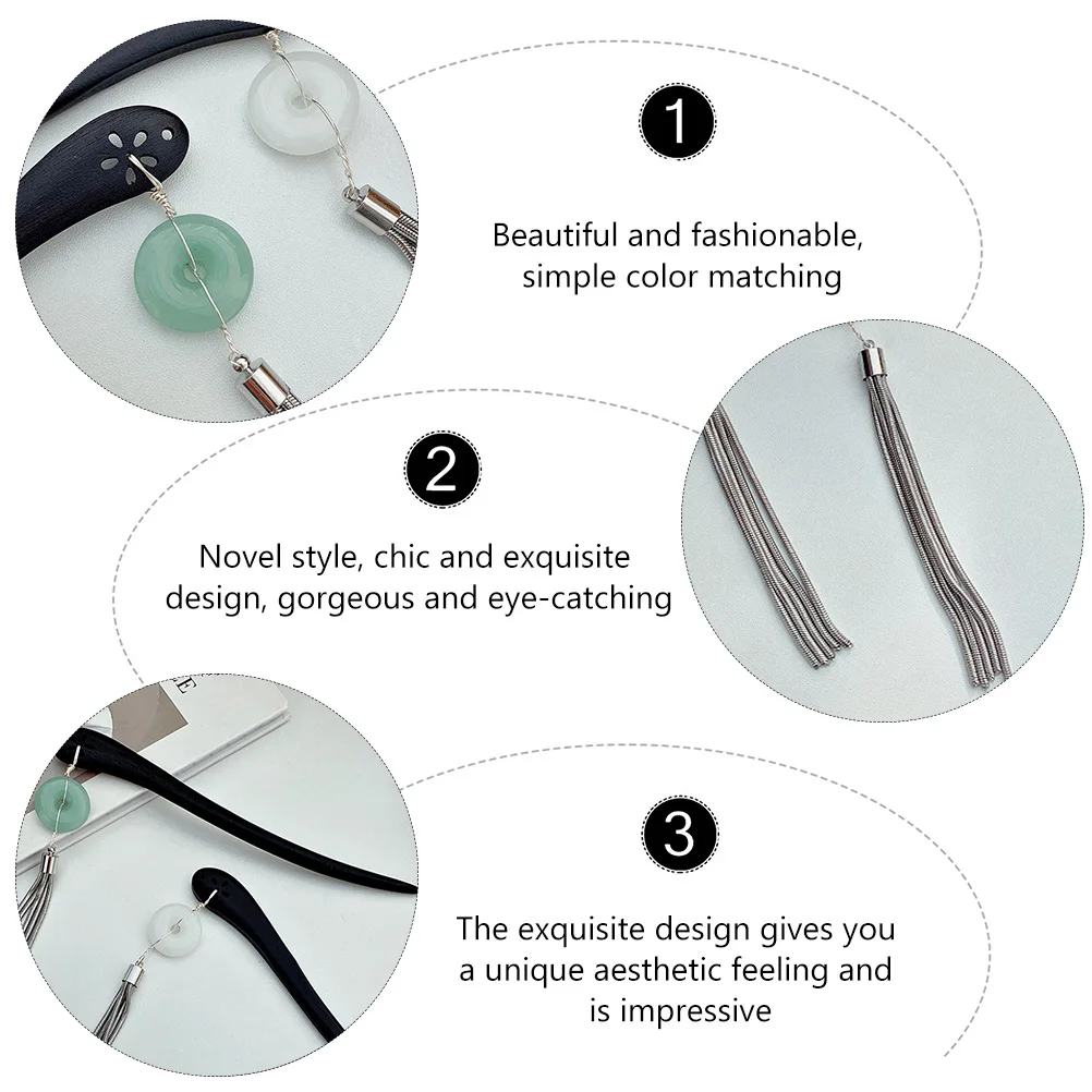 

Synthetic Jade Hair Stick Vintage Wood Hair Chopstick Chic Retro Headdress for Wedding Party Prom Night Out Hanfu Headdress