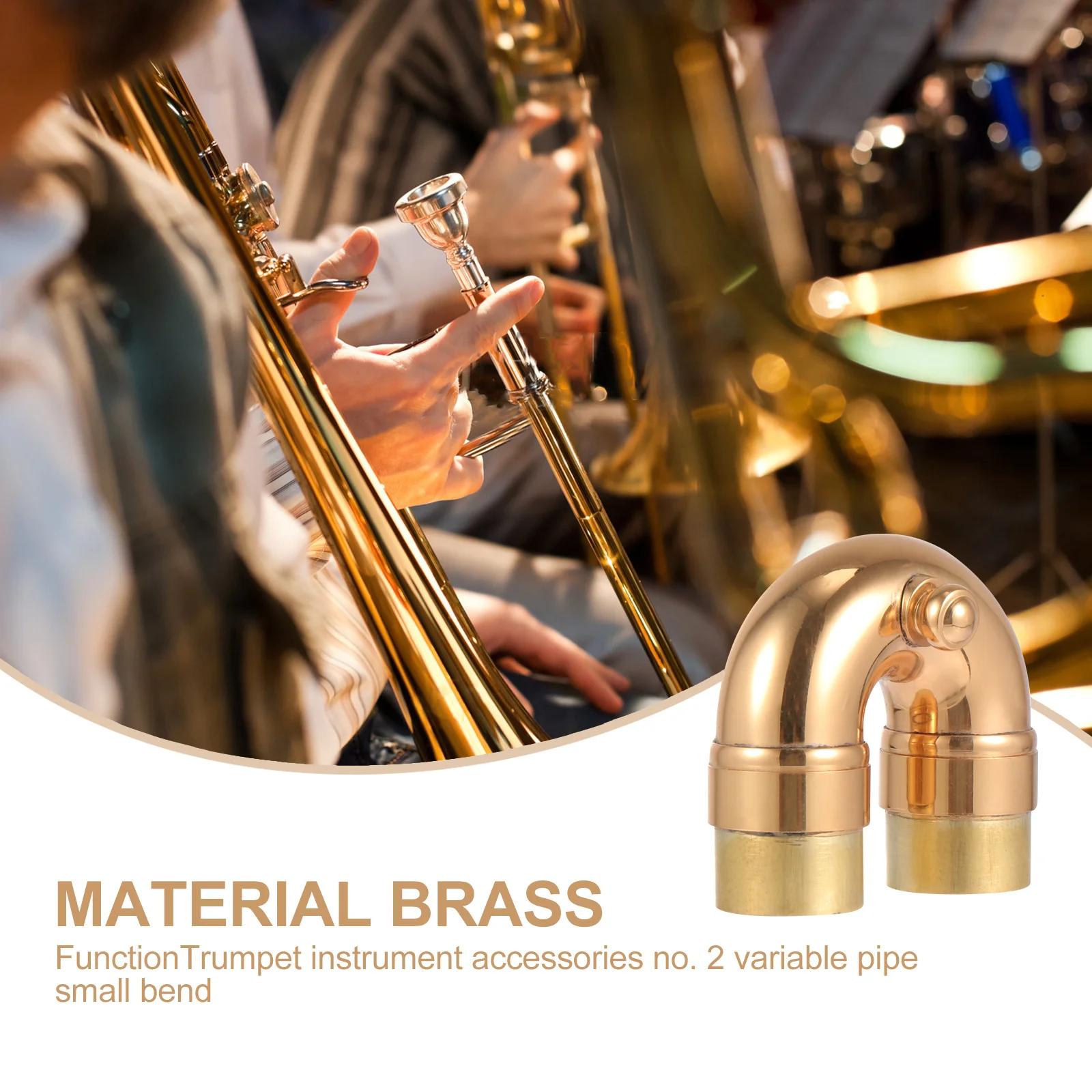 

1pc Brass Trumpet Bending Neck Sound Golden Small Elbow For Trumpet Replacement Musical Instrument Part Accessory