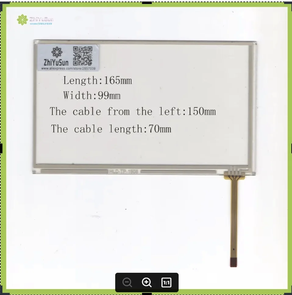 

ZhiYuSun HLD-TP-1908 7Inch 165mm*99mm 4Wire Resistive TouchScreen Panel Digitizer 165*99 this is compatible For AT070TN92