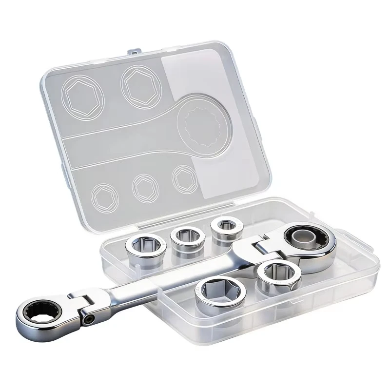 Auto Repair Special High-Torque Chrome-vanadium Steel Ratchet Wrench Set Cross-Border High-Precision Multi-Functional Crank