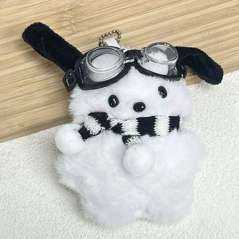 Kawaii Sanurgente Pilot Pochacco Plushie Keychain, Rule Style Bag, Face Plush Butter, Cartable, Puppy Pendant, Children Gift