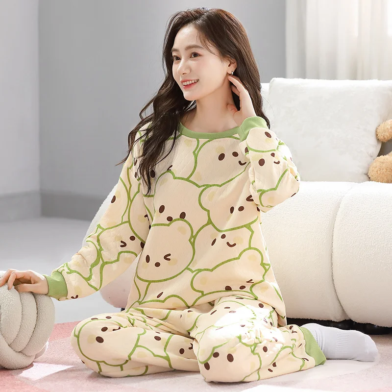 

Комплекты пижам Emo для женщин: однотонные, утепленные, из твила, с принтом, теплые, пушистые, с длинными рукавами, милые, универсальные, в стиле Ins