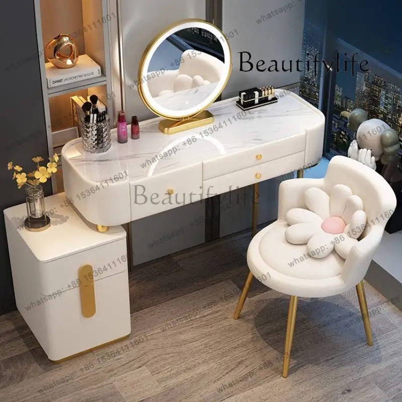 غرفة نوم ماكياج المنظم مضمد درج تخزين الحديثة الفاخرة المرايا تسريحات صالة الشمال الخشب ميسا #4