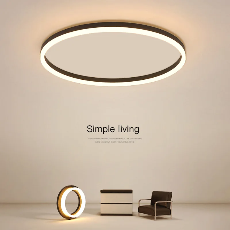 Imagem -06 - Ultra Fino Led Lâmpada do Teto Lustre Nórdico Minimalismo Ring Lights Sala de Estar Sala de Jantar Quarto Lâmpada de Cozinha