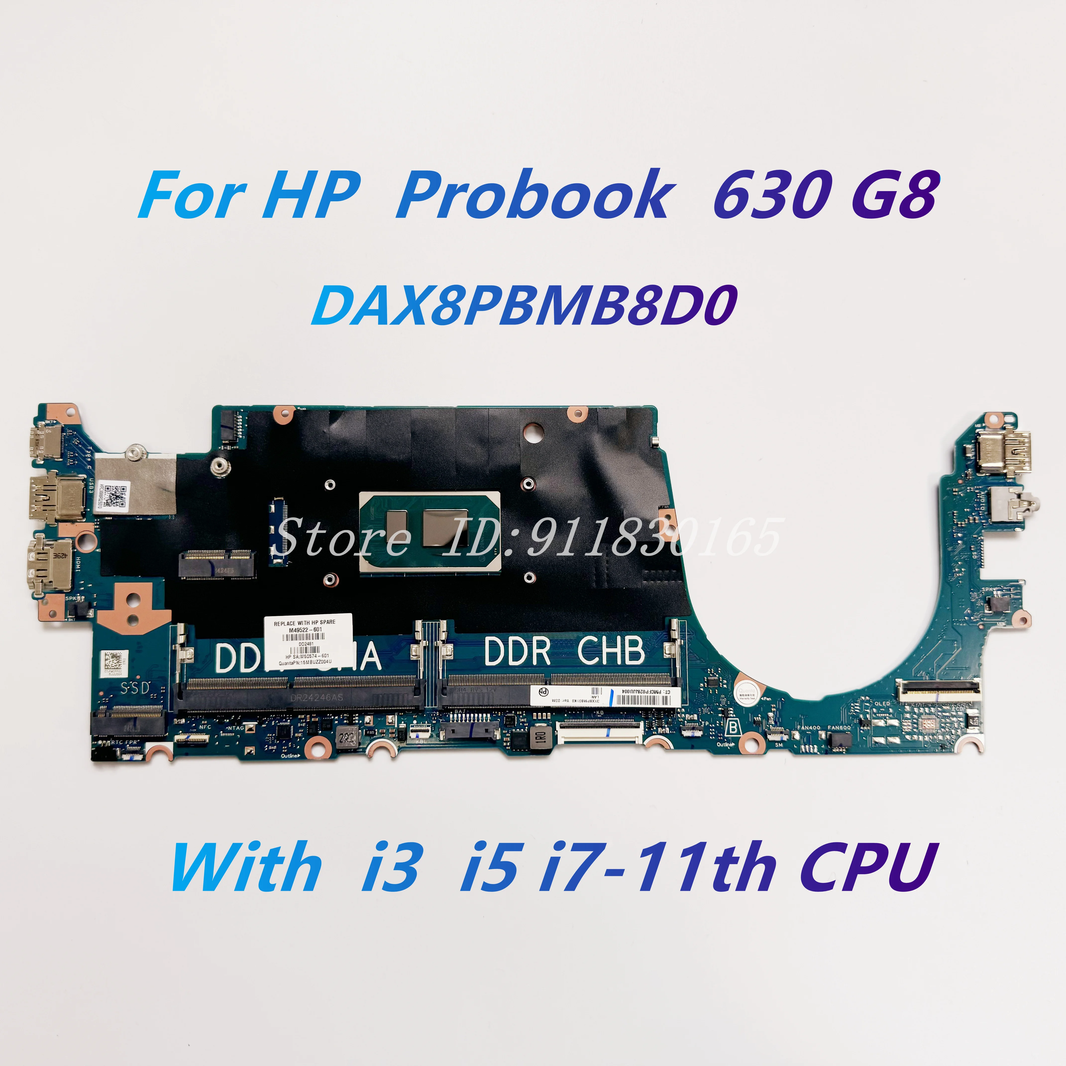 For HP ProBook 430 G8 630 G8 Laptop Motherboard M49522-601 M49524-601 With i3 i5 i7-11th CPU DAX8PBMB8D0 DA0X8PMB8F0 DA0X8PMB8D0