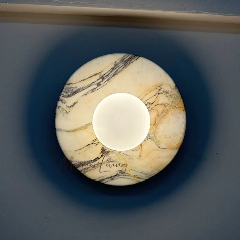 

Medieval silent style marble wall lamp Internet celebrity DIY French porch aisle bedroom living room background wall retro lamp