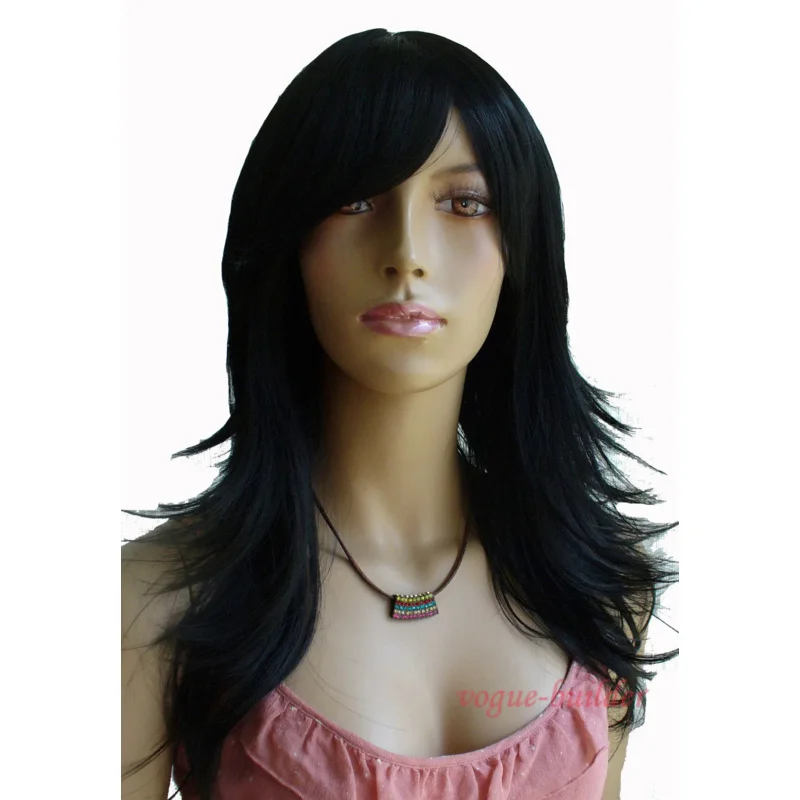 Long Bla Flip Curly Cosplay Party Hair Wig