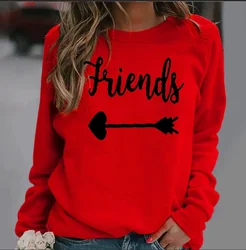 Women's Friends Hoodie Fashion Letters Printed Couple Hoodie Women Streetwear Women  Sweatshirts  Sweatshirt