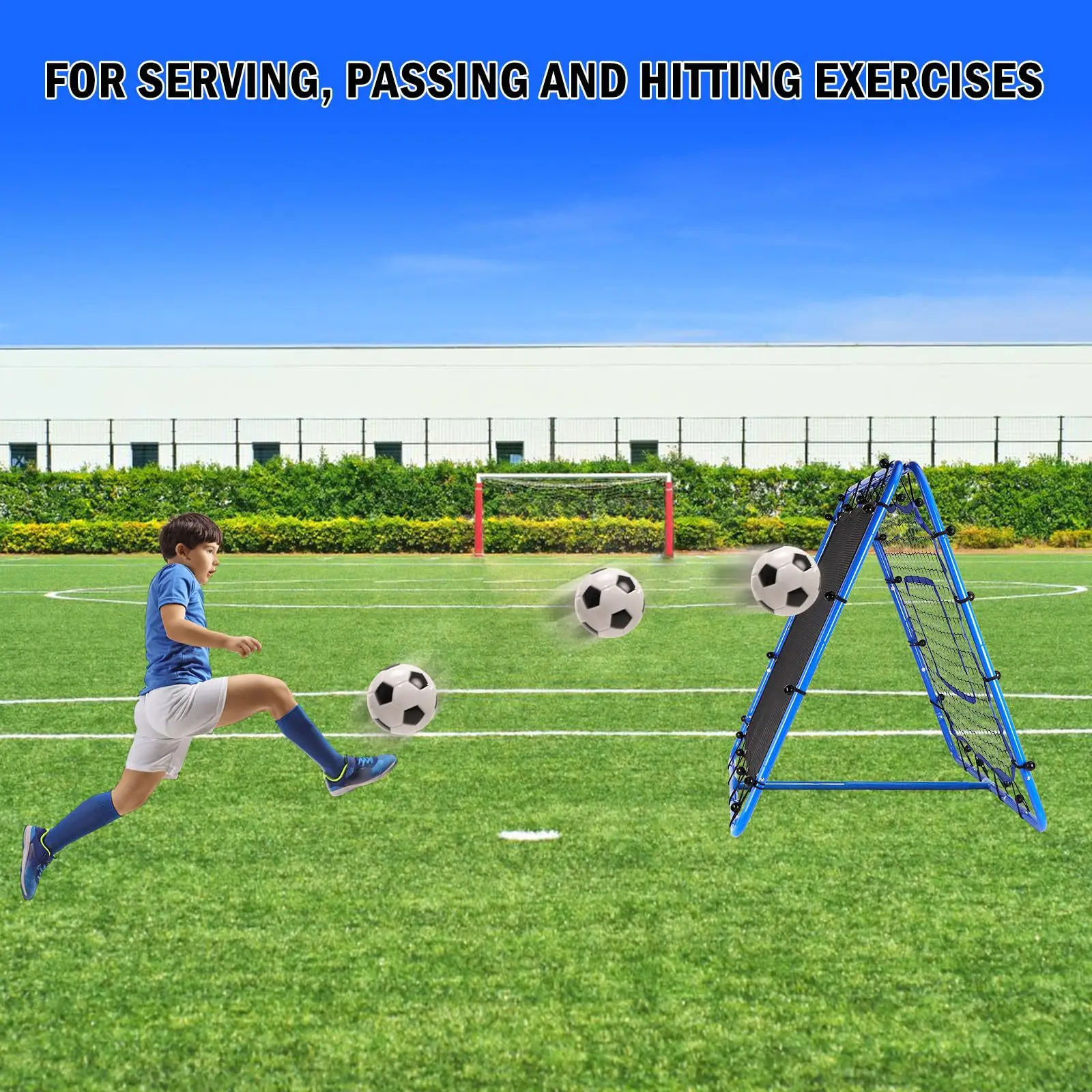 1 Attrezzatura da allenamento per rete da rimbalzo per calcio con angolo di commutazione rapida per calcio, pallavolo, baseball, lacrosse, softball, controllo 2025