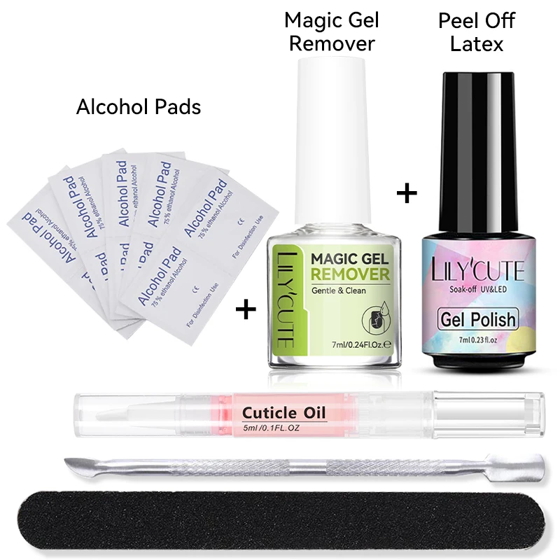 LILYCUTE 2 stks/setNail Gel Polish Remover Schoon UV Losweken Semi Permanente Vernis Nail Art Removal Tools Manicure