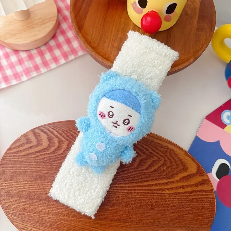 Anime Chiikawa Hachiware Car Seat Belt Shoulder Pad Fun Doll Design Car Interior Decoration Soft Plush Anti Chafe Wear Resistant