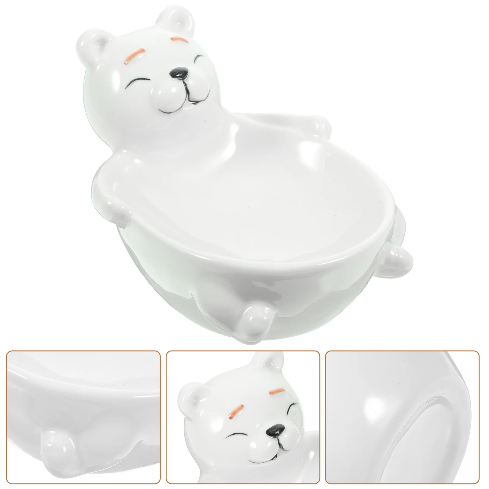 

Creative Bear Ceramic Sauce Dipping Bowl Multipurpose Decorative Snack Serving Dish Cartoon Style Appetizer Dessert