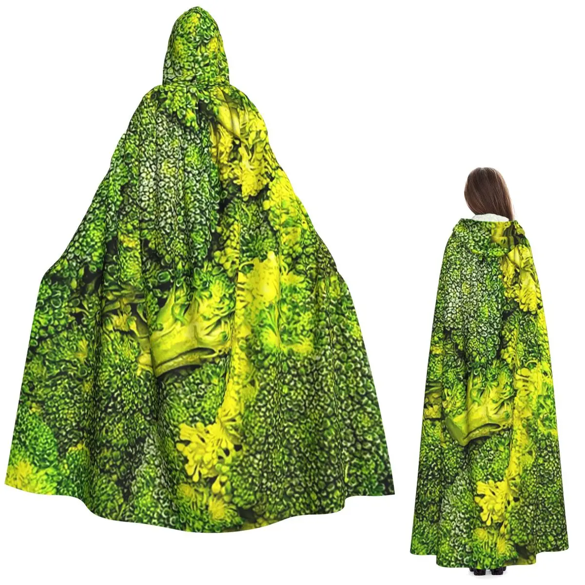 

Свежий сырой брокколи, длинный плащ с капюшоном, средневековый костюм ведьмы, накидка для косплея, пальто на Хэллоуин для взрослых, унисекс