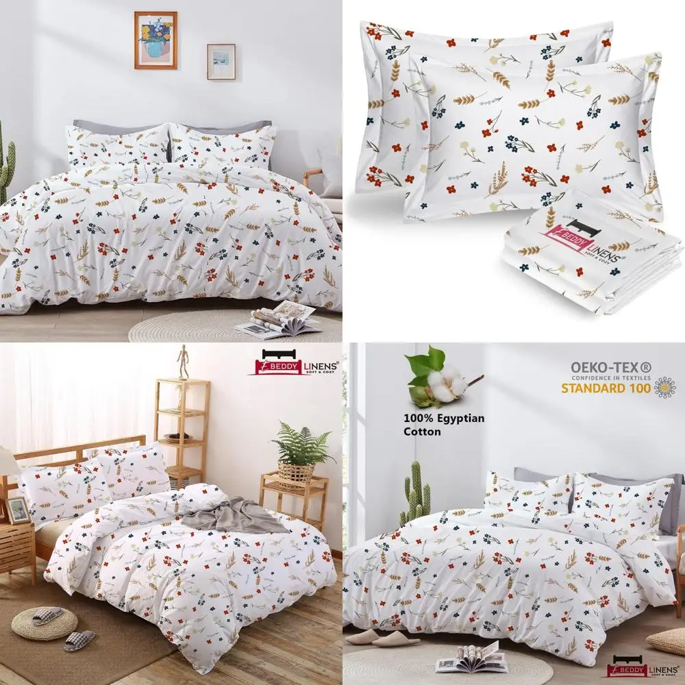 

Роскошный комплект пододеяльников с принтом Twin/Twin XL 68x90 дюймов, сертифицированный египетский хлопок, мягкий легкий комплект постельного белья из трех предметов