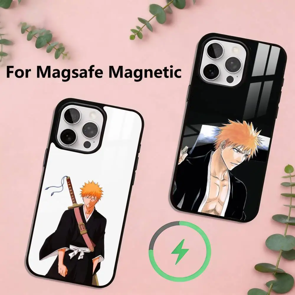 

Bleach Ichigo Kurosaki Phone Case For iPhone17,16,15,14,13,12,11 Plus,Pro Magnetic For Magsafe Wireless Charging