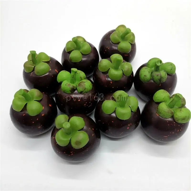 10pcs Simulated Mangosteens Foam Fake Mangosteens Simulations Fruit Model Photo Props Early Education Toy Shop Display