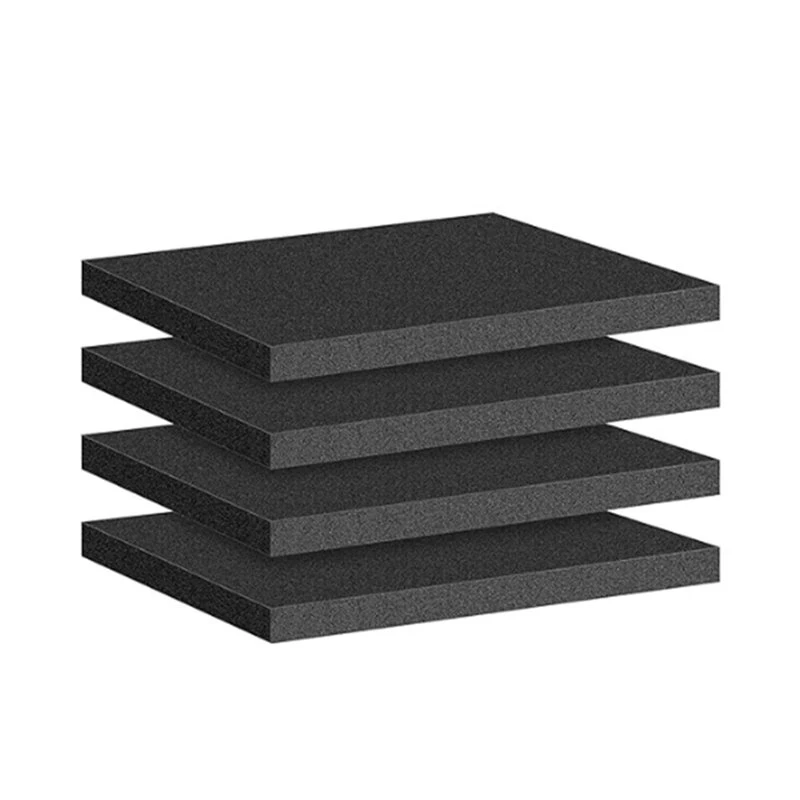 PTST Black Cushion Foam Sheets, 4-Piece 16 X 12 X 1 Inch Cuttable Tool Box Case Inserts, Polyethylene For Toolbox Storage Pads