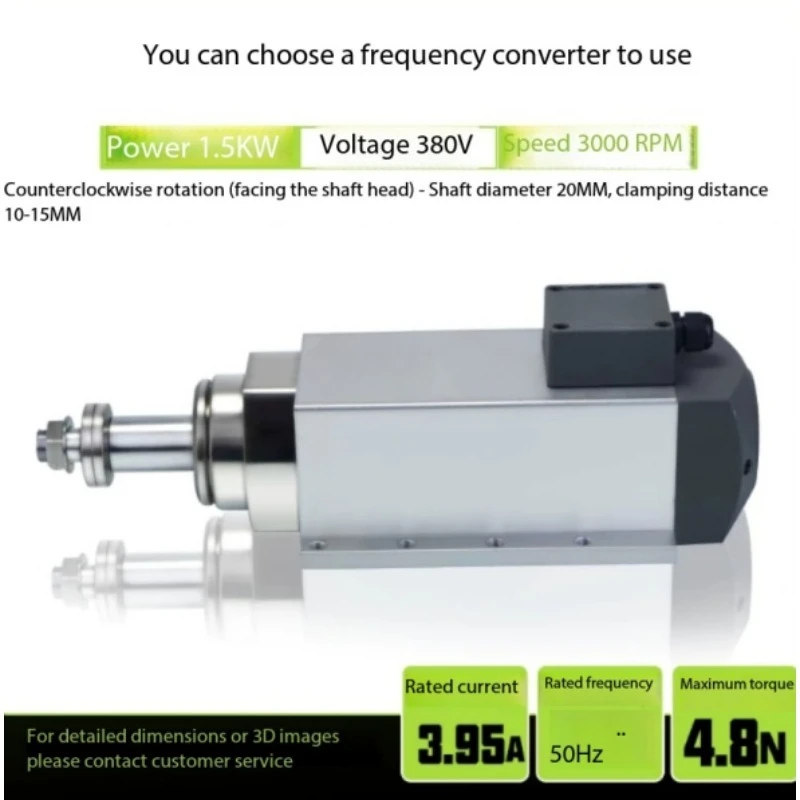 50Hz Air Cooled Spindle Motor 20mm Shaft, Waterproof Precision Grinding Polishing Motor Direct Start