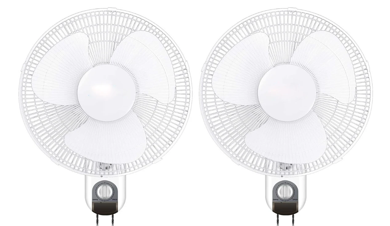 Simple Deluxe Adjustable Tilt, Quiet Operation Household Wall Mount Fans Oscillating, White