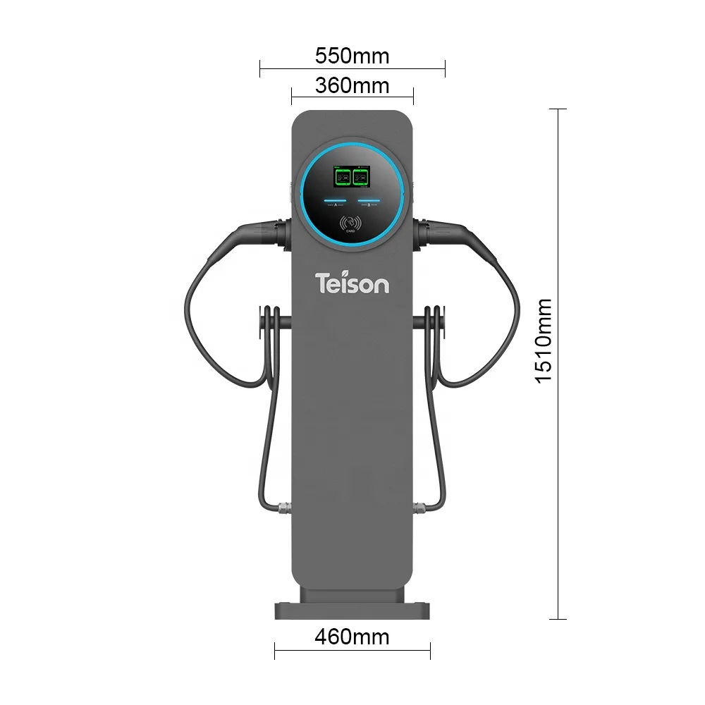 Teison 11kw Outdoor type 2 EV charger with Double Charger Dual Plug EV Charging Station