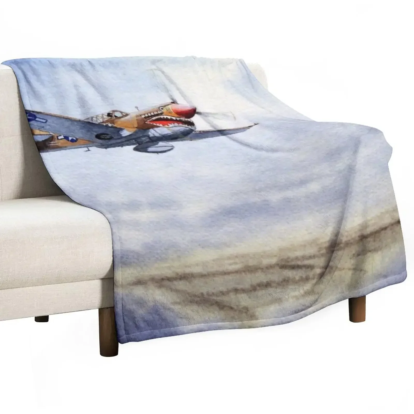 P-40 Warhawk Aircraft Throw Blanket Retros Sofa Throw Blankets