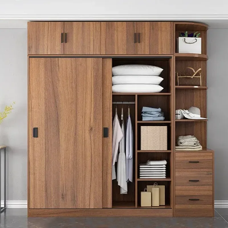 Lemari Pakaian Kombinasi Kamar Tidur dengan Pintu Geser Grosir 2026, Kabinet Baju, Buatan Khusus