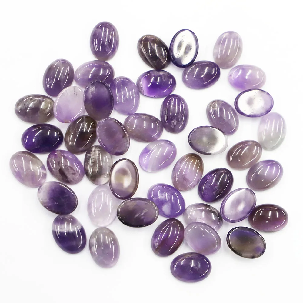 

Natural Amethyst 15*11mm Oval CABOCHON Bare Stone Beads DIY Necklace Ring Inset Accessories Wholesale 20Pcs/Lot Free Shipping