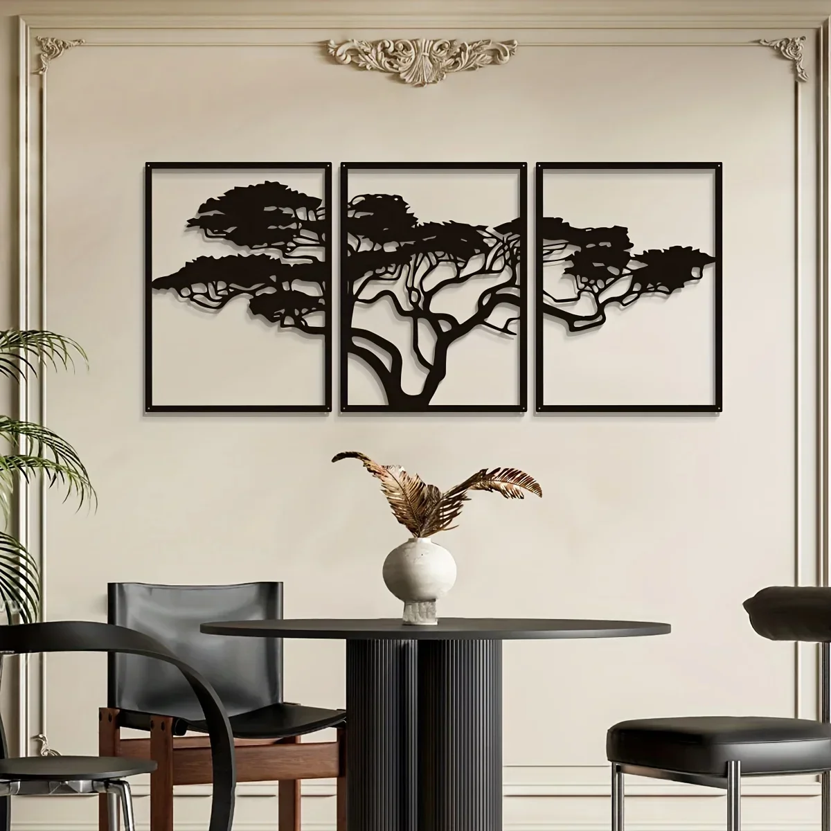 3 stücke schwarzes Metall Wand kunst Dekor Baum des Lebens Metall Baum Wand kunst Baum Zeichen Metall Wand dekoration Einweihung sparty Geschenk Wanda uf kleber