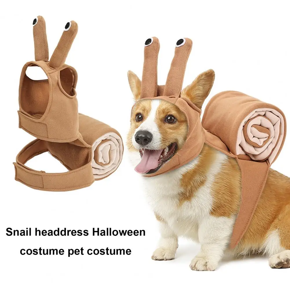 Halloween Pet Costume Adjustable Size Funny Halloween Pet Costume Set for Small Dogs Cats Snail Transformation Suit for Puppy