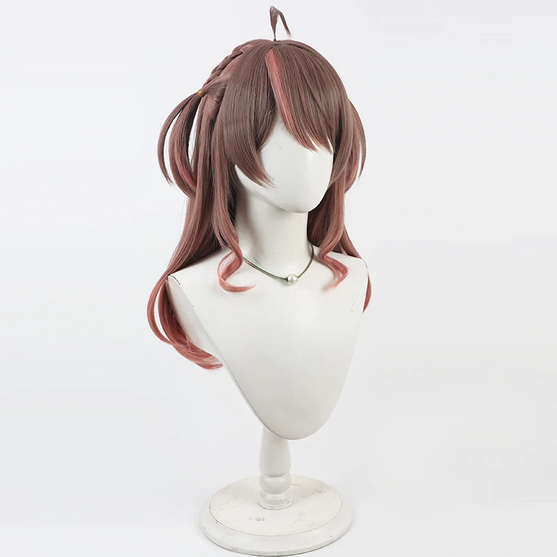 Natsuiro Matsuri Cosplay Wig Vtuber Brown Pink Synthetic Hair Heat Resistant Halloween Role Play Carnival Party + Free Wig Cap - view 4