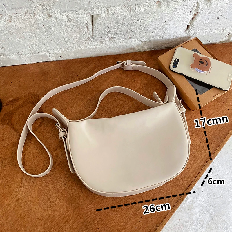 Fashion Large Capacity Saddle Bag Handbags New PU Leather Shoulder Bag 2022 Texture Shopping Bag Zipper Embossed Underarm Bag