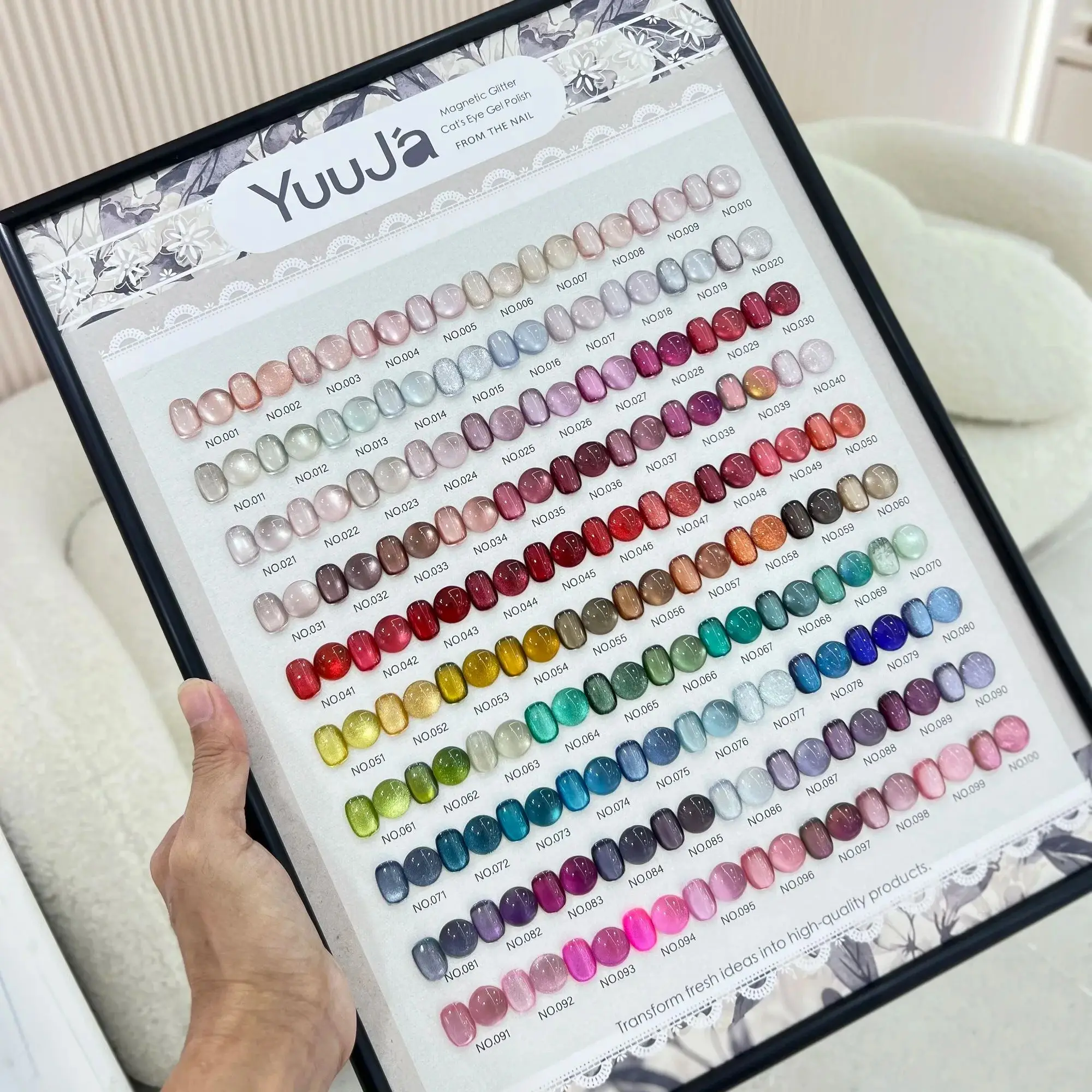 YUUJA 100 Colors Cat Eye Nail Gel Set 2025 Nail salon Hotsale Fashion Color Nail art kit Non-toxic Uv TPO Free Magnetic gel