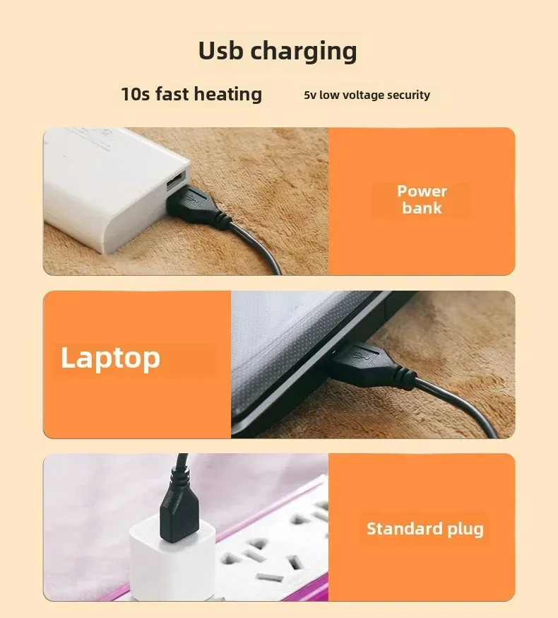 بطانية USB دافئة، بطانية كهربائية، درجة حرارة ثابتة، قابلة للغسل، آمنة، ضغط منخفض