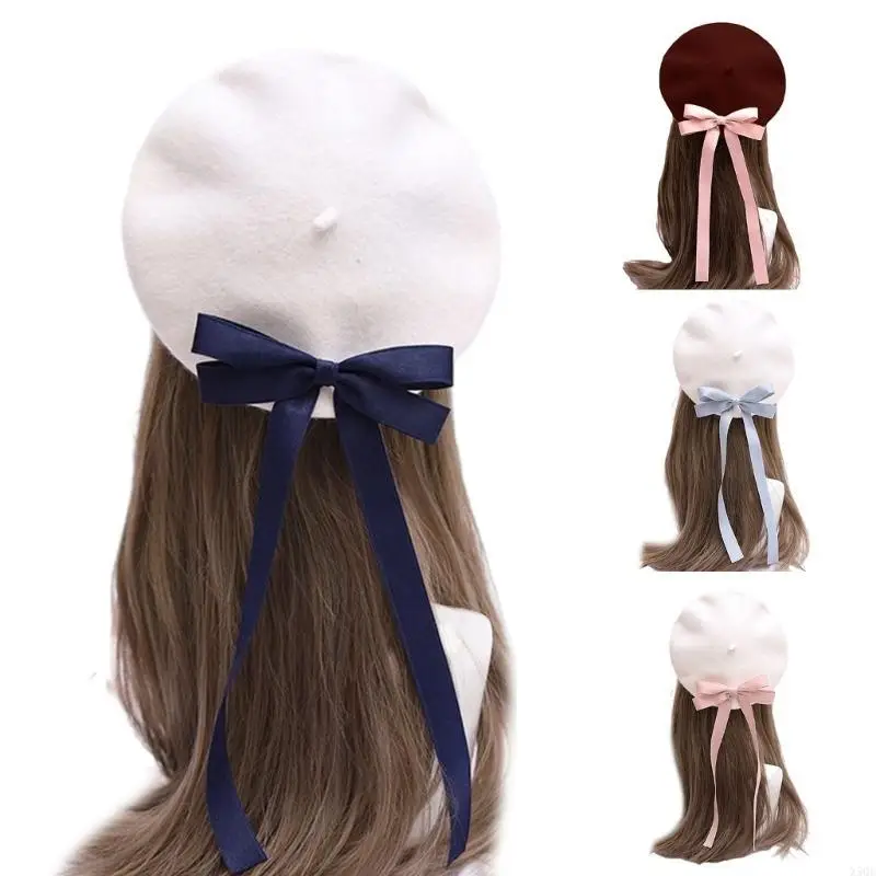 الفتيات امرأة الشريط Bowknot القبعات الفنان الرسام قبعة عادية الكبار قابل للتعديل قبعة الفرنسية للتخييم التسوق السفر