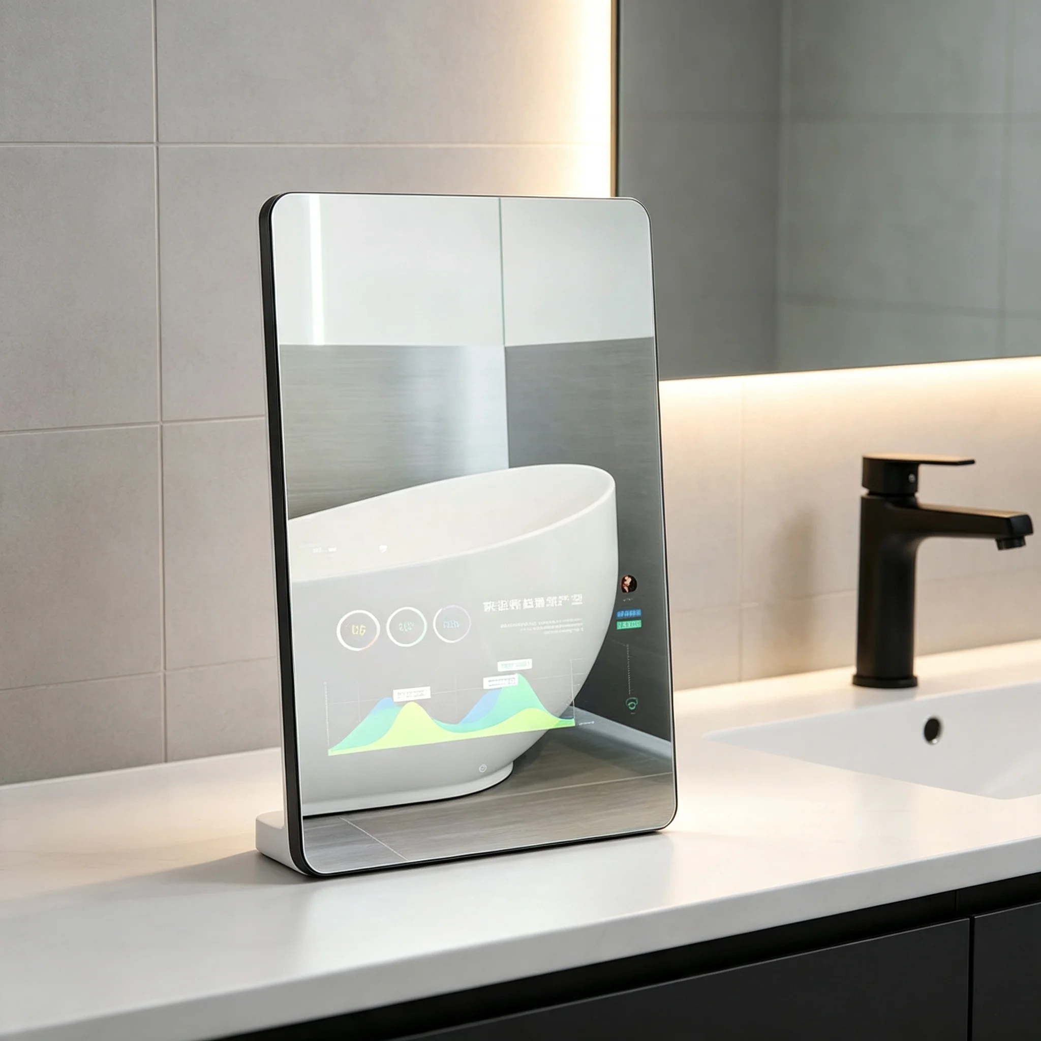 Smart-life Smart Mirror With Touch Switch Modern Square Design For Bathroom Decoration And TV Use