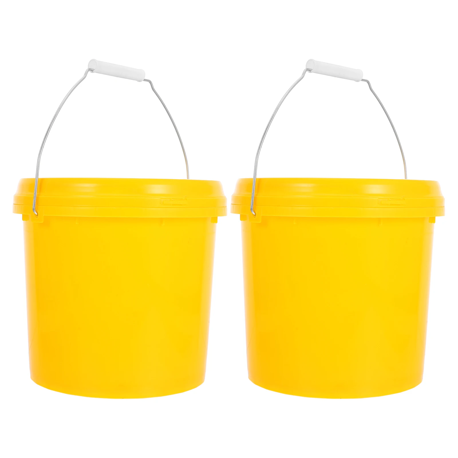 

2pcs Plastic Bucket Household Sealed Water Storage Container Portable Garden Dorm Use Smooth Easy Wash Compact Design